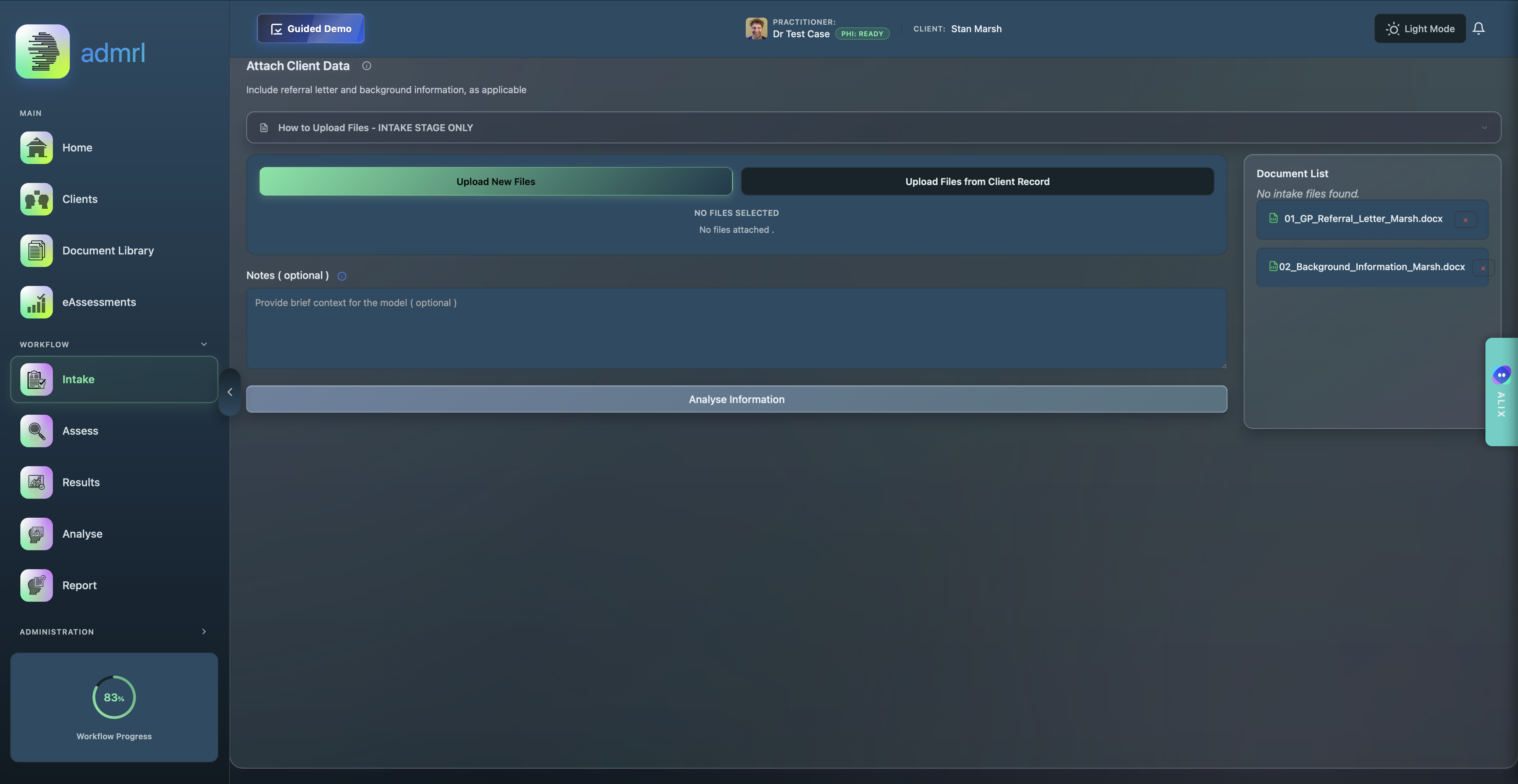 Document Intake Interface
